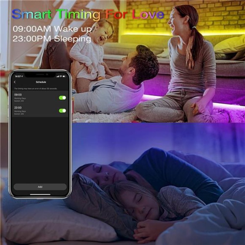 Smart LED Light Strips,50 ft WiFi LED Light,Sound Activated Color Changing - Picture 5 of 6